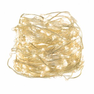 SALCAR 10m LED Lichterkette, warmweiß, auf filigranem Draht aufgerollt, für Weihnachtsdekoration innen & außen.