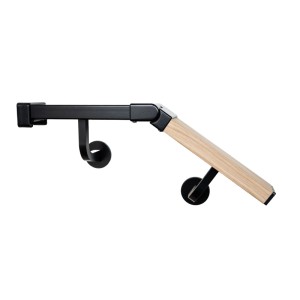Wandanschluss für Handlauf aus Aluminium, schwarz, zur Befestigung an der Wand.
