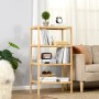 HOMCOM Standregal aus Bambus mit 4 Ablagen, naturfarben. Vielseitiges Holzregal für Wohnraum.