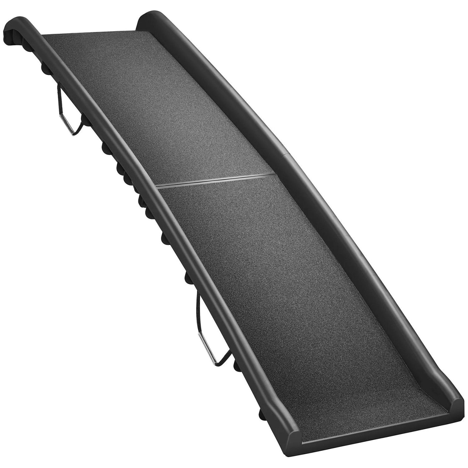 Tectake Hunderampe Paw Step Klappbar und Rutschfest Führungsschienen  155 x 40 x 14 cm Schwarz