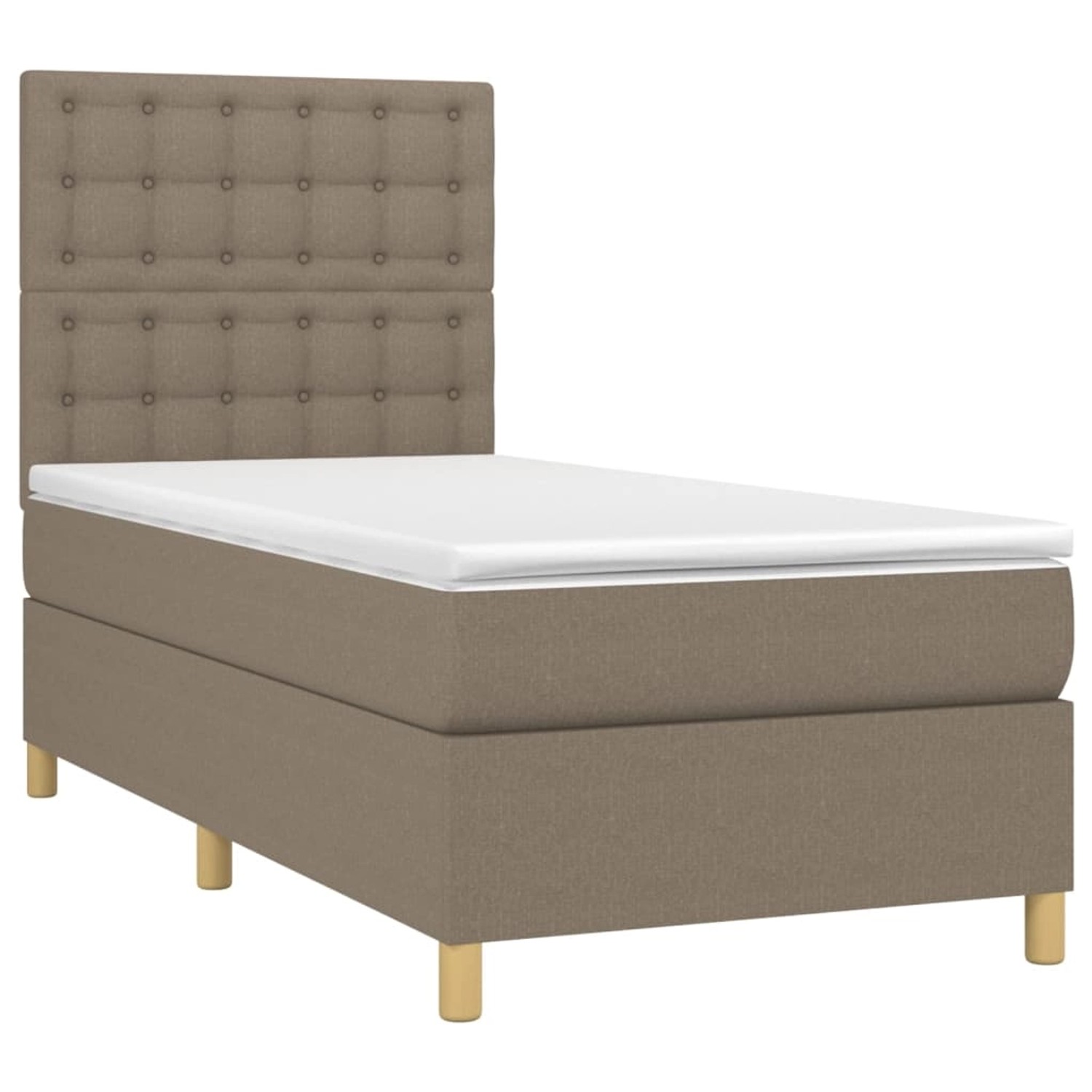 vidaXL Boxspringbett mit Matratze & LED Taupe 90x190 cm Stoff 3135721 günstig online kaufen