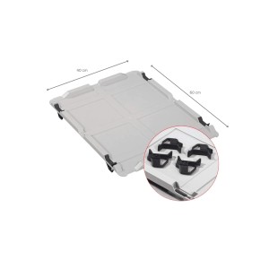 PROREGAL Eurobox Sparset: Deckel, 4 Schiebeschnappverschlüsse, 40x60cm, 44L, schwarz.