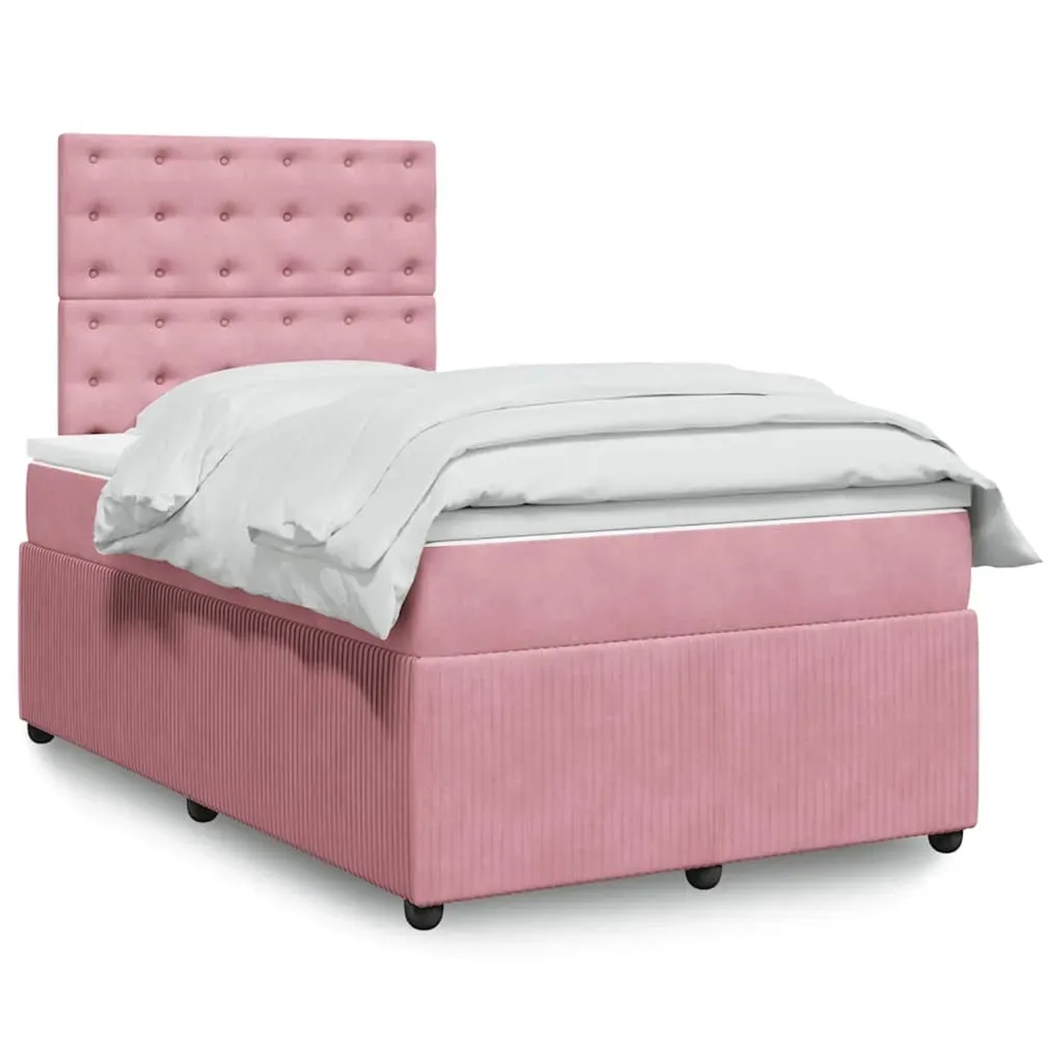 vidaXL Boxspringbett mit Matratze Rosa 120x190 cm Samt 3294603 günstig online kaufen