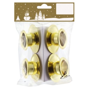 Weihnachtsdeko Metall-Kerzenhalter 5,5 cm Gold 4 Stück