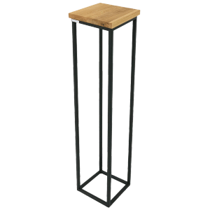 Holz4home Blumenständer Eiche geölt, 90cm, mit schwarzem Metallgestell.