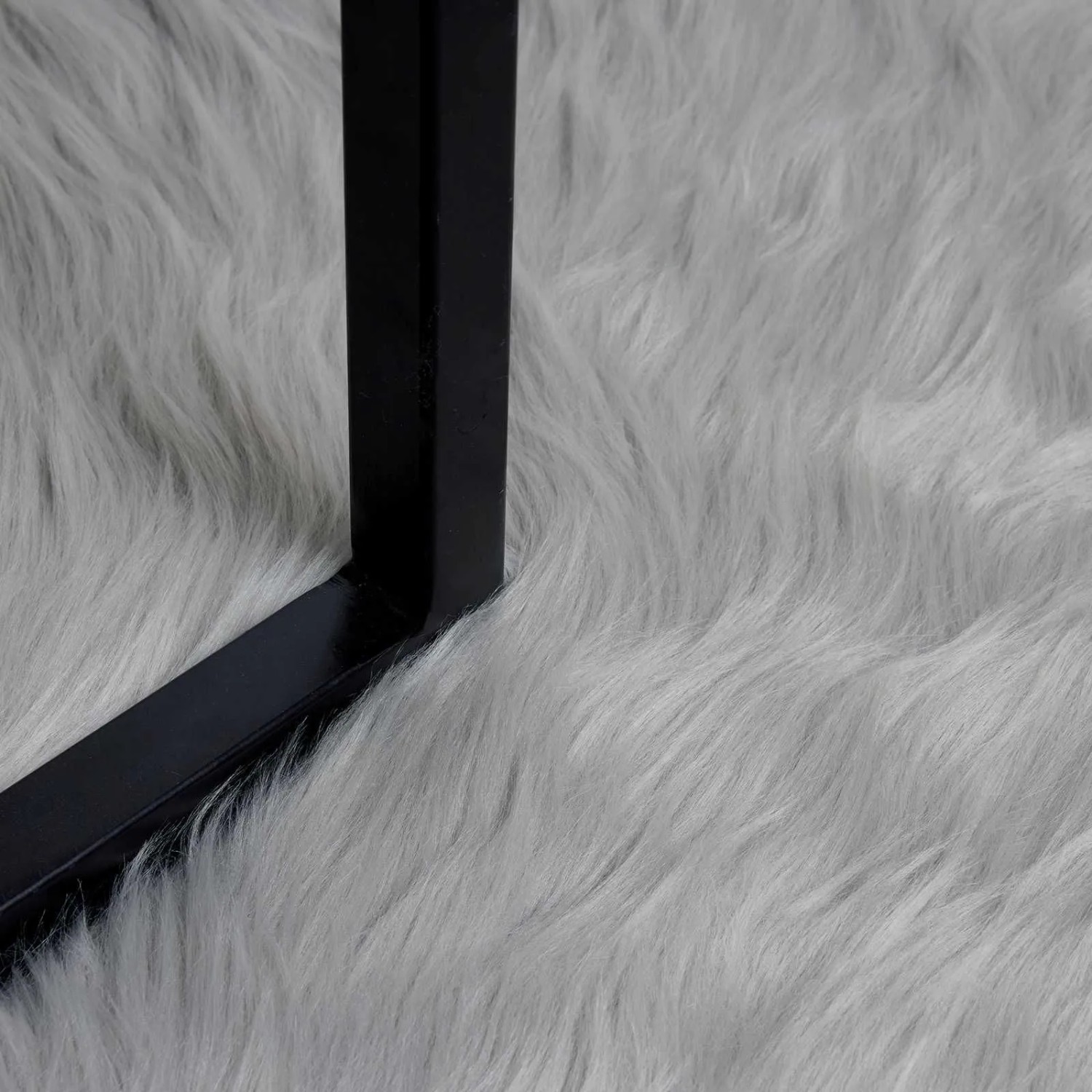 vidaXL Kunstschaffell Teppich Tafalla Grau Ø 80 cm Polyester 42021535_5