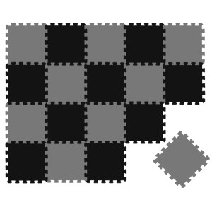 LittleTom Puzzlematte, 18-teilig, 30x30 cm, schwarz & grau, für Babys und Kinder.