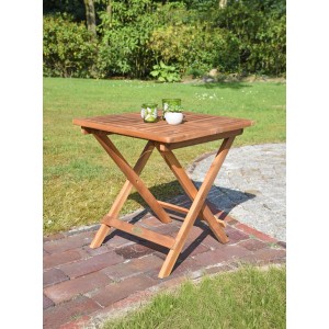 DELUKE Gartentisch TOBI Klappbar Akazie Braun 50x50x50cm Garten Klapptisch Beistelltisch Wetterfest Outdoor Tisch