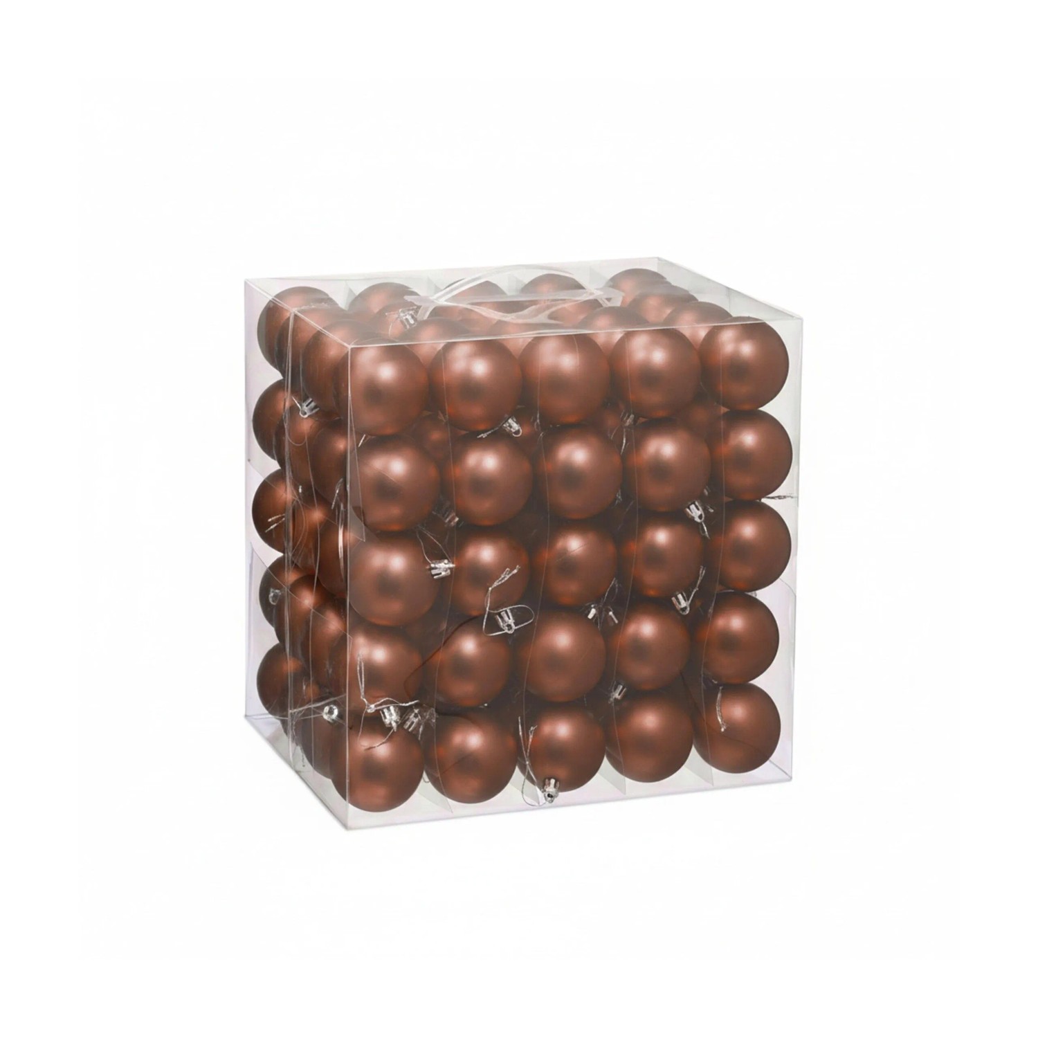 Relaxdays Weihnachtskugeln 100er Set Polystyrol Braun Matt 7 cm x 6 cm 7 g