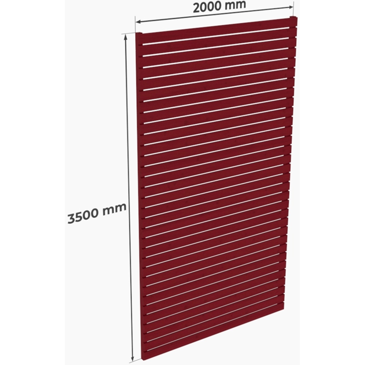 Holzbrüder Carport-Seitenwand Ralf Fichte 350 cm x 200 cm Oxidrot günstig online kaufen