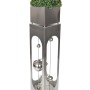 DELUKE Pflanzsäule OSCAR Silber Edelstahl Pflanzkübel Hoch Blumenkübel Pflanzkasten
