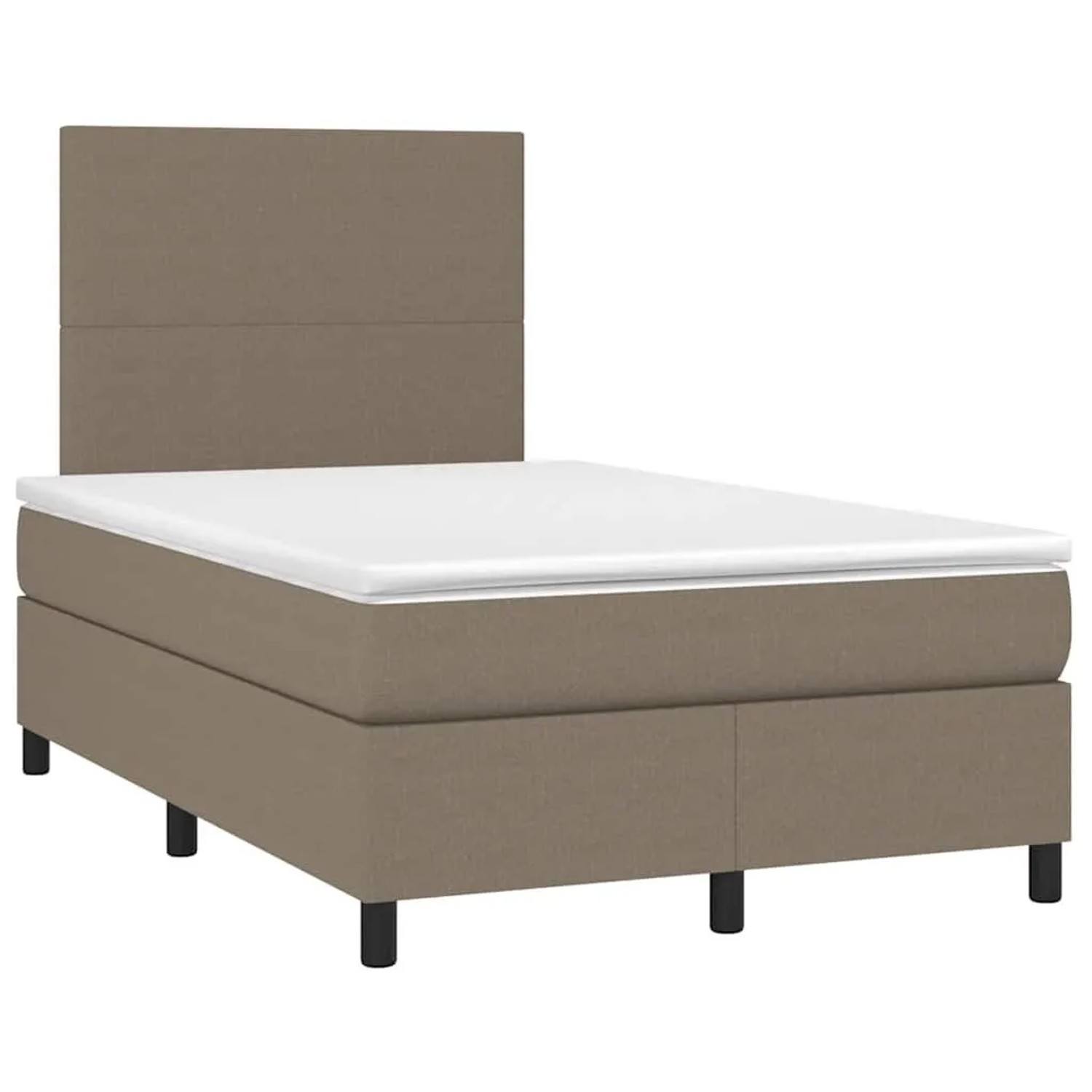 vidaXL Boxspringbett mit Matratze & LED Taupe 120x190 cm Stoff 3270187