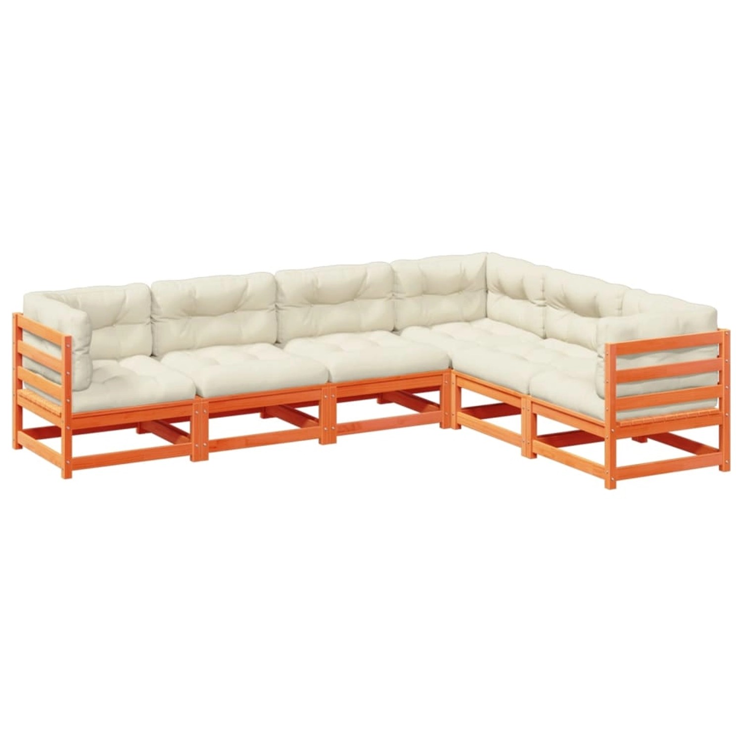 vidaXL 6-Tlg Garten-Sofagarnitur mit Kissen Wachsbraun Kiefernholz 3299457 günstig online kaufen