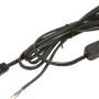 Schwarze Zuleitung 2m mit Schalter und Eurostecker für Lampeninstallation.
