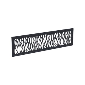 T&J Alu-Design-Einsatz Blatt in Anthrazit für Zaunbau. Dekoratives Aluminium-Element mit Blättermuster, 175x30 cm.