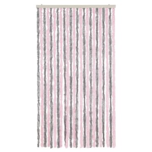 vidaXL Fliegenvorhang Silbergrau und Rosa 100x200 cm Chenille 377364