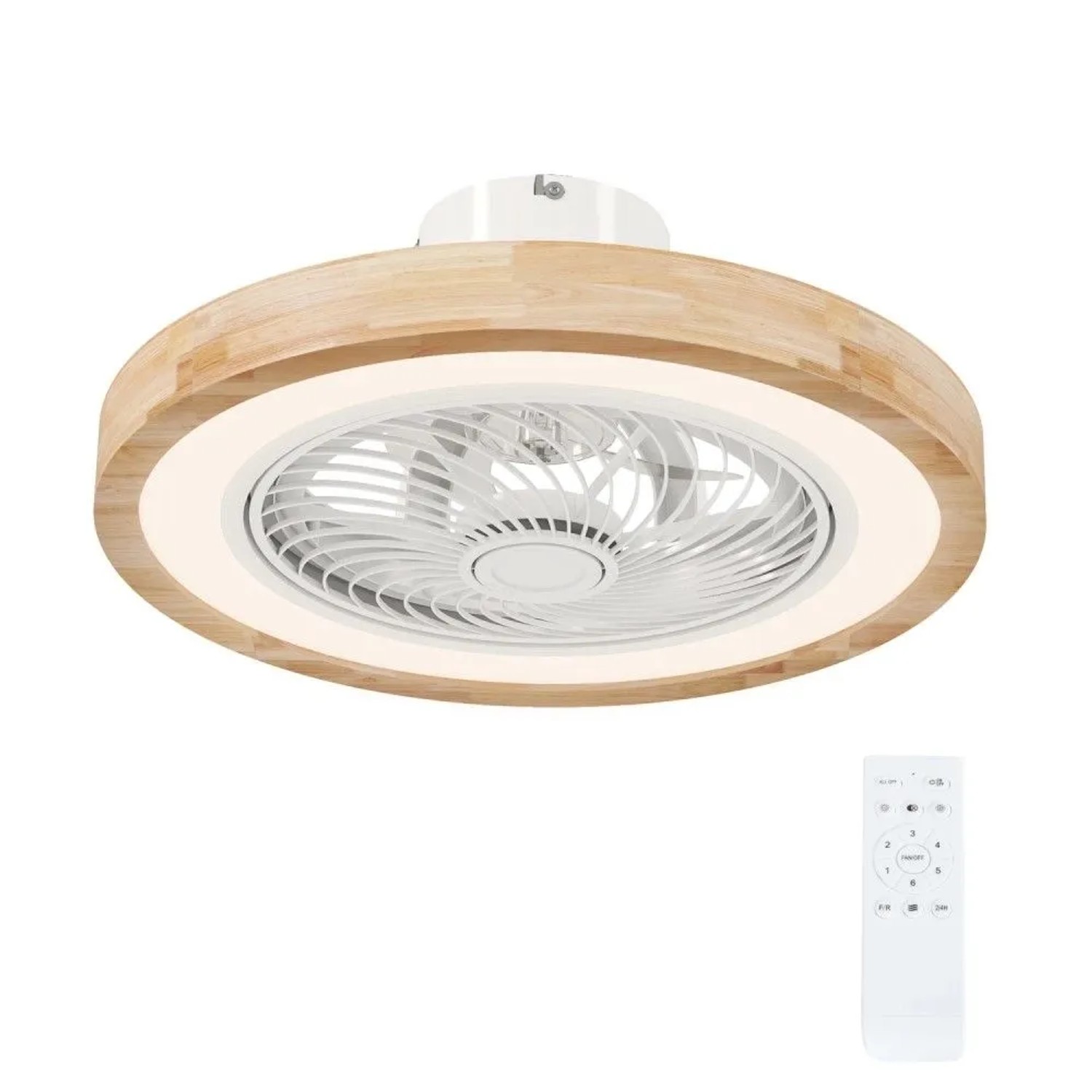 HOMCOM Deckenventilator mit Beleuchtung und Fernbedienung Dimmbare LED Deckenleuchte