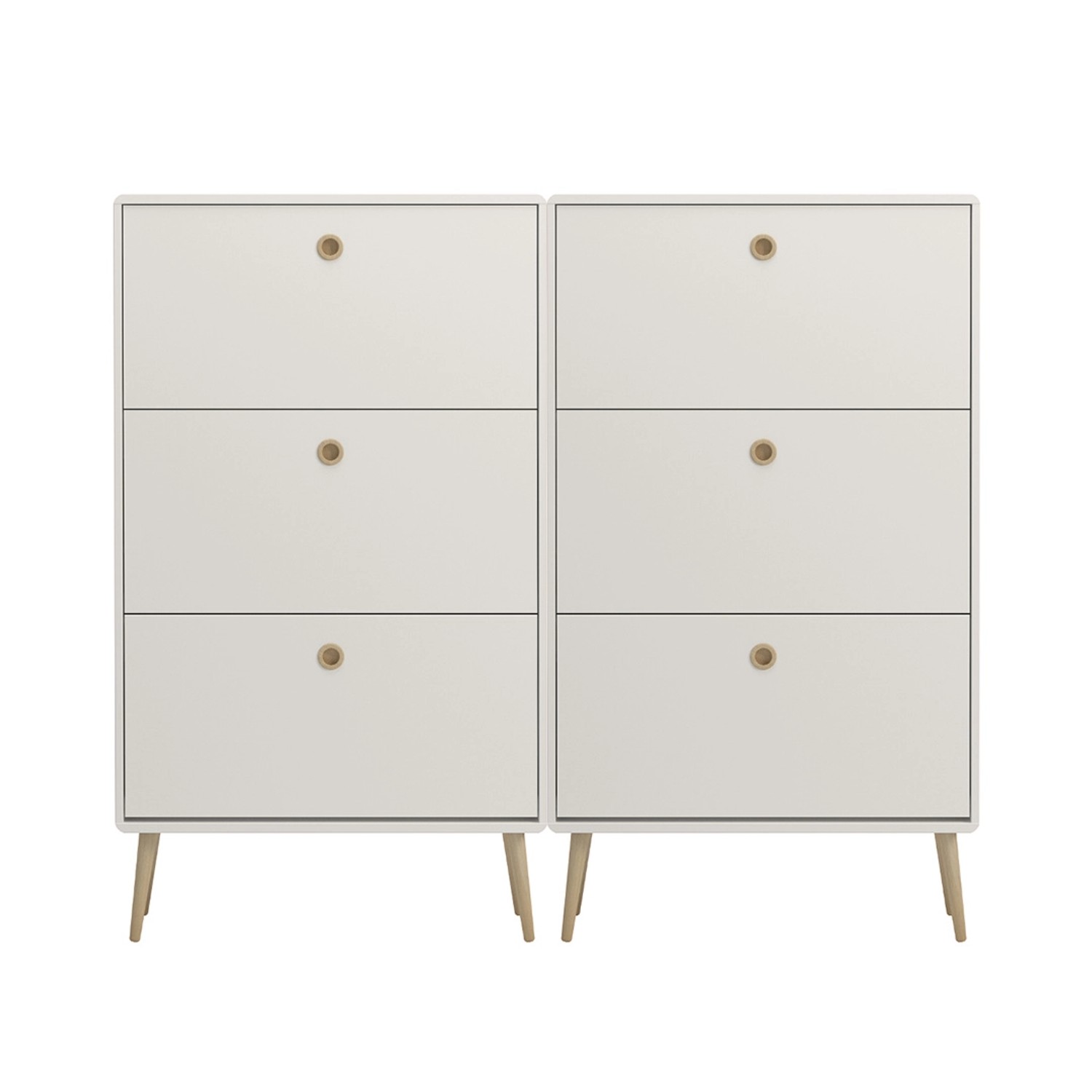 ebuy24 Softline Schuhschrank 6 Klaptüren Weiß günstig online kaufen