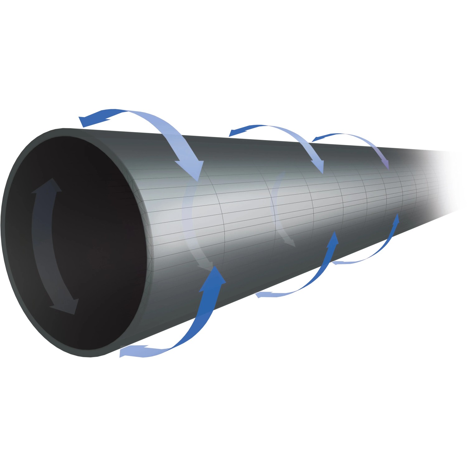 Illustration der Wasserzirkulation im Intex Frame Pool durch blaue Pfeile.