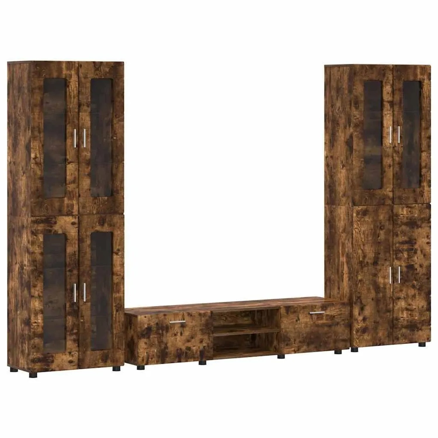 vidaXL TV-Schrankset mit Schubladen Geräucherte Eiche Holzwerkstoff 3398009 günstig online kaufen