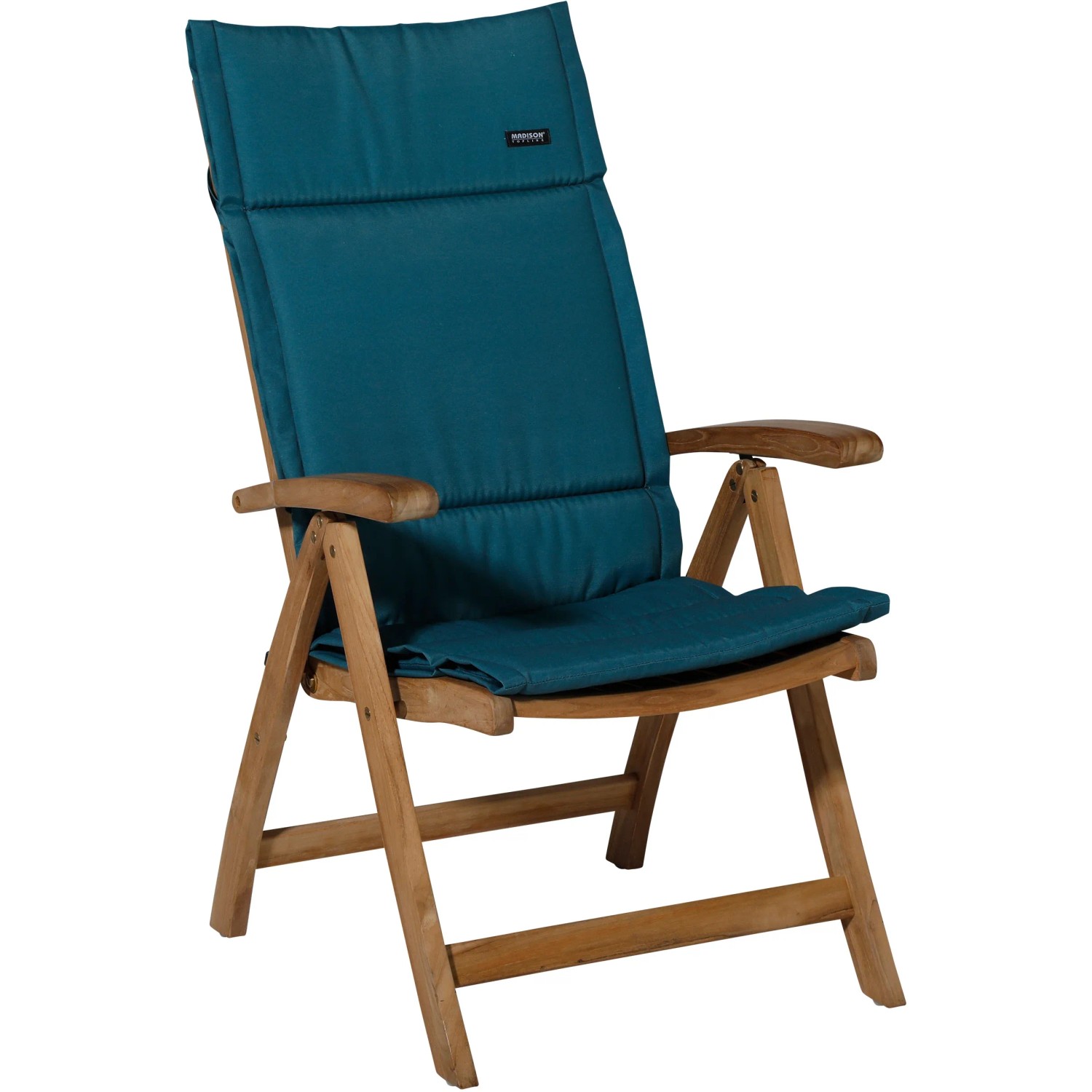 Madison Auflage Panama Sea Blue, 125x51 cm für Gartenstuhl mit hoher Lehne.