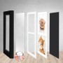 Bomoe Galeria Bilderrahmen Schwarz für 3 Fotos (10x15cm), MDF Holz mit Kunststoffglas.