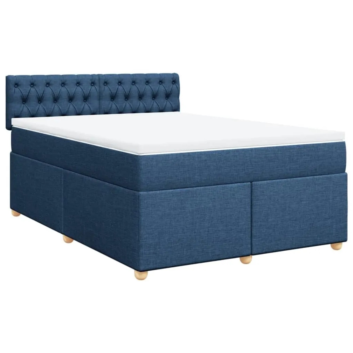 vidaXL Boxspringbett mit Matratze Blau 160x200 cm Stoff 3286744 günstig online kaufen