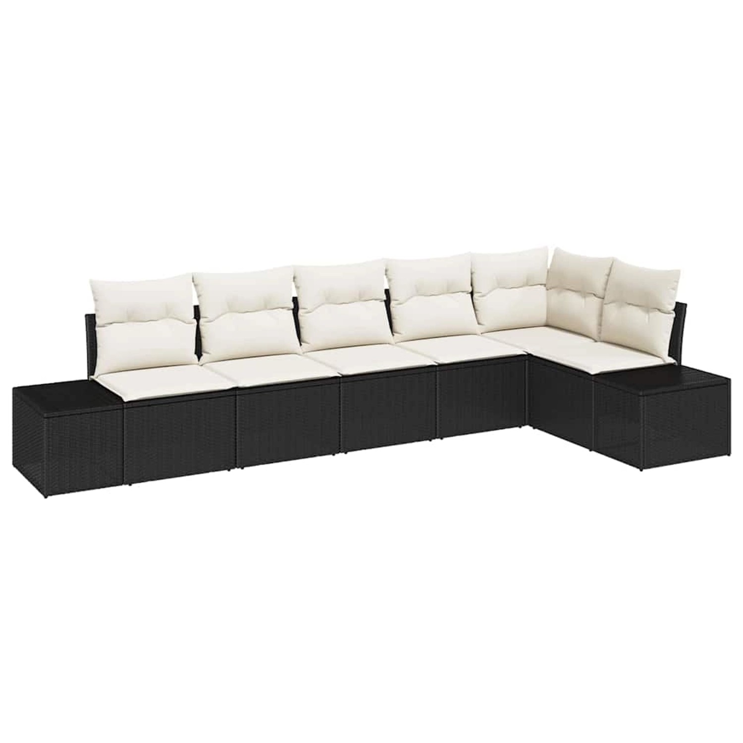vidaXL 6-Teiliges Garten-Sofa-Set mit Kissen in Schwarz aus Poly Rattan 334 günstig online kaufen