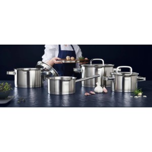 Gourmesto Kochtopfset Silver Line aus Edelstahl, 7-teilig