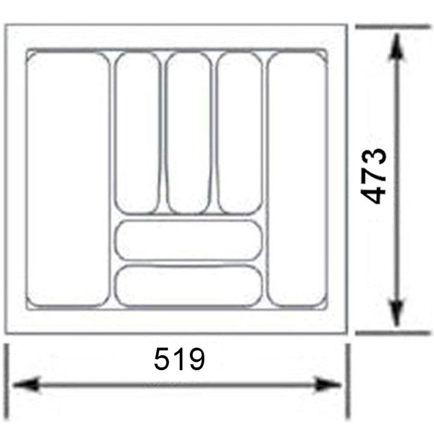 SOTECH Orga-Box I Besteckeinsatz Lavagrau 600 mm Höhe 55 mm Für Blum Tandembox und ModernBox_4