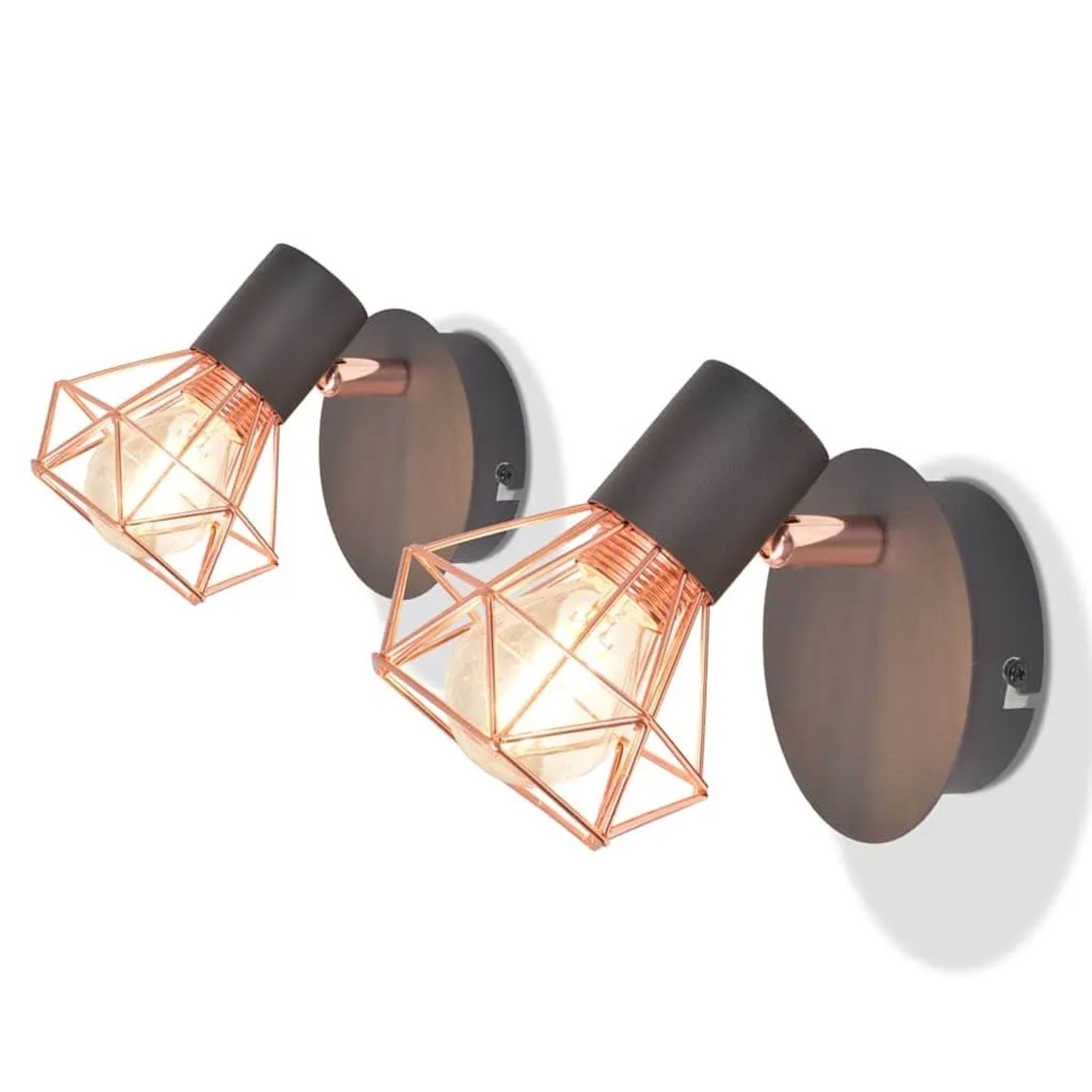 vidaXL Wandleuchten 2 Stk mit 2 LED-Glühlampen 8 W 244393