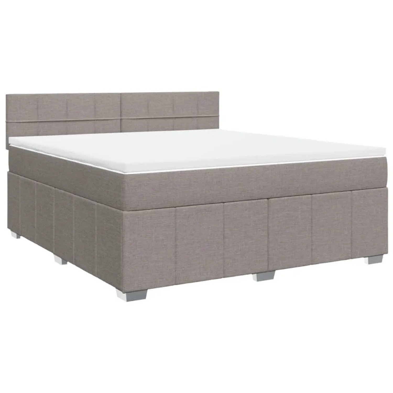 vidaXL Boxspringbett mit Matratze Taupe 180x200 cm Stoff 3289451