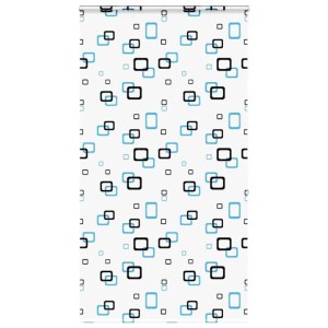 vidaXL Duschrollo 120x240 cm mit Blasenmuster in Blau und Schwarz.