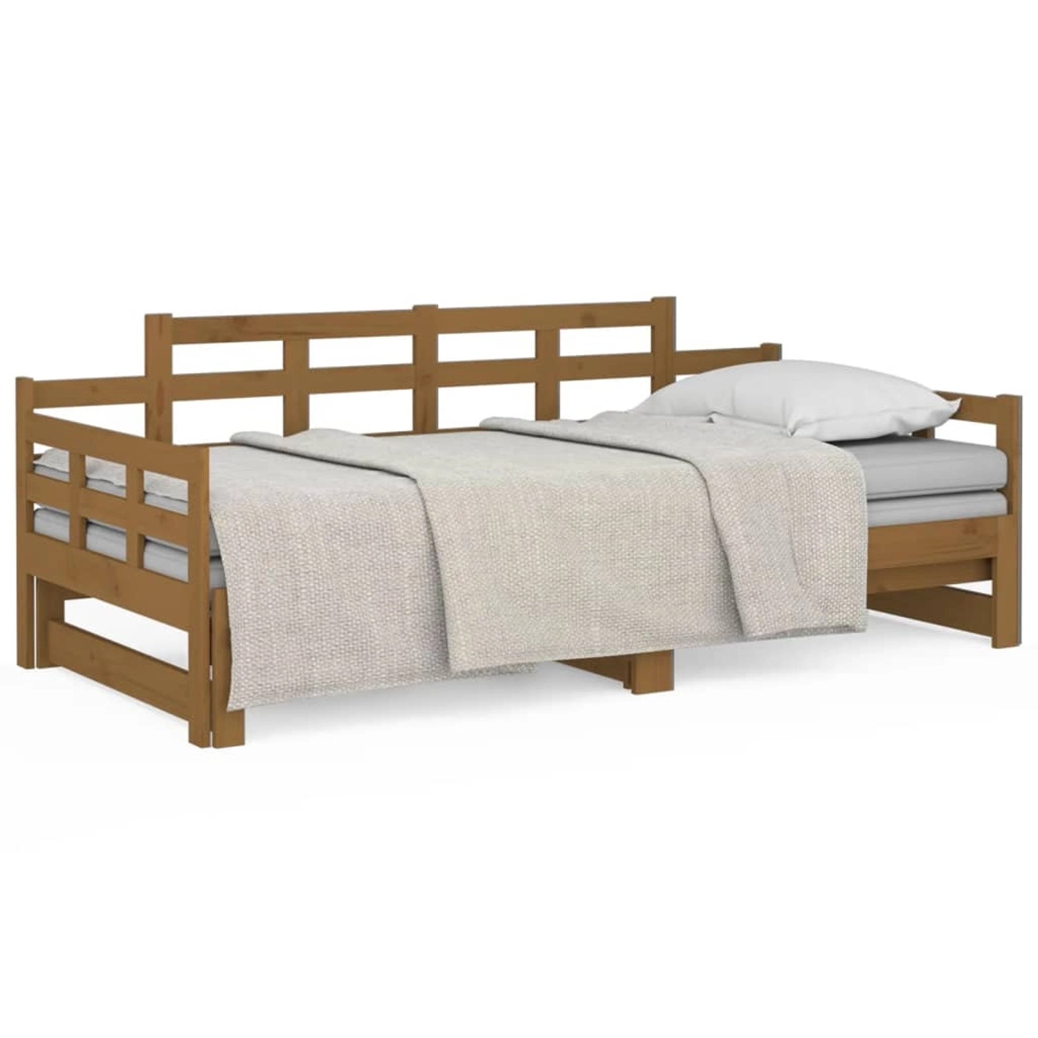 vidaXL Tagesbett Ausziehbar Honigbraun Massivholz Kiefer 2x(90x200) cm12798 günstig online kaufen