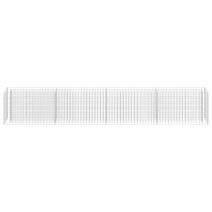 vidaXL Gabionen-Hochbeet aus Stahl, 360x30x60 cm, ideal für Garten und Hof.