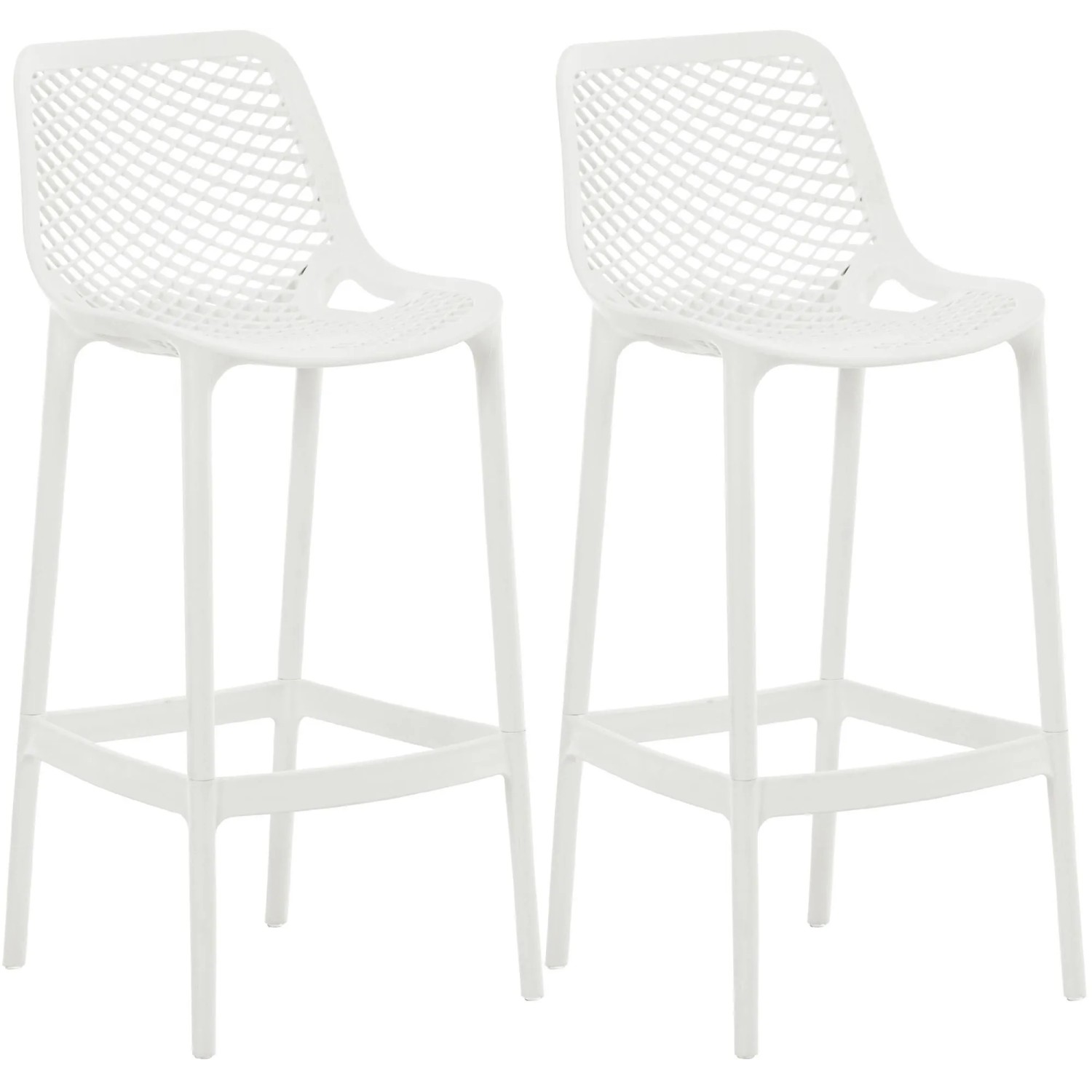 CLP 2er Set Outdoor Barhocker Air Weiß