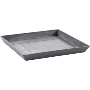 Ecopots Untersetzer Rotterdam, 43x43 cm, grau. Quadratischer Pflanzuntersetzer für Innen- und Außenbereich.