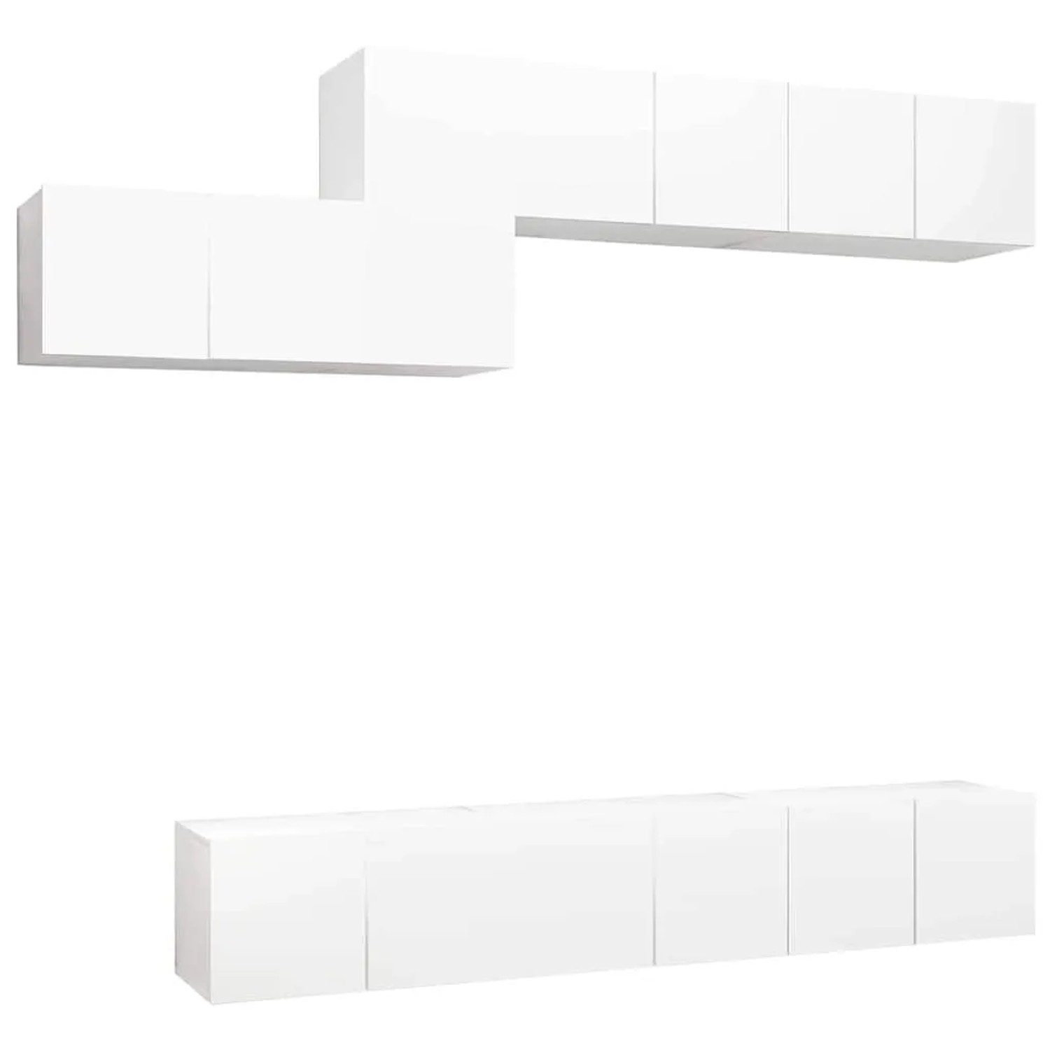 vidaXL 7 Tlg TV-Schrank-Set Weiß Holzwerkstoff 3078729 günstig online kaufen