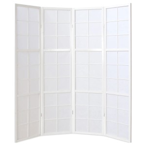 Homestyle4u 4-tlg. Paravent Shoji in Weiß 176x175 cm 438