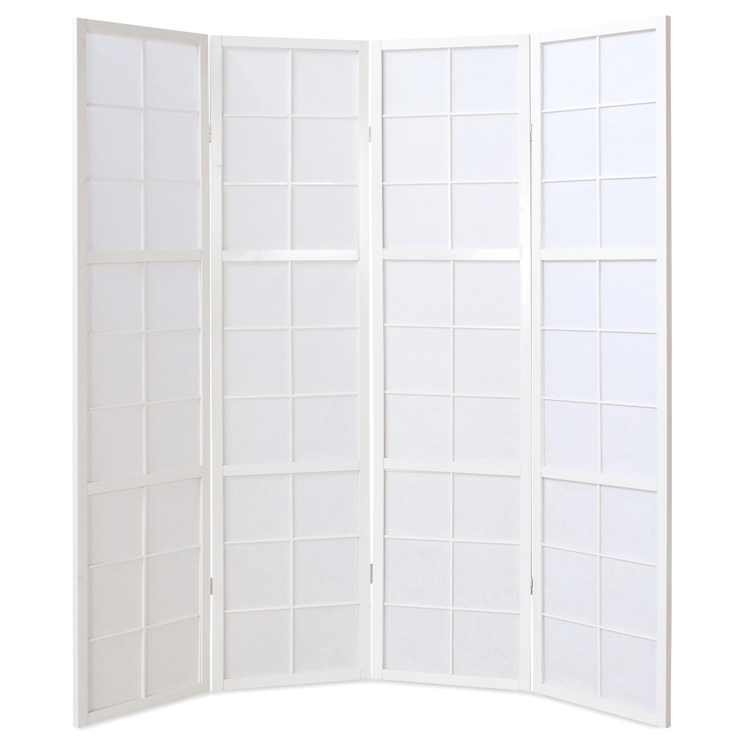 Homestyle4u 4-tlg. Paravent Shoji in Weiß 176x175 cm 438_3
