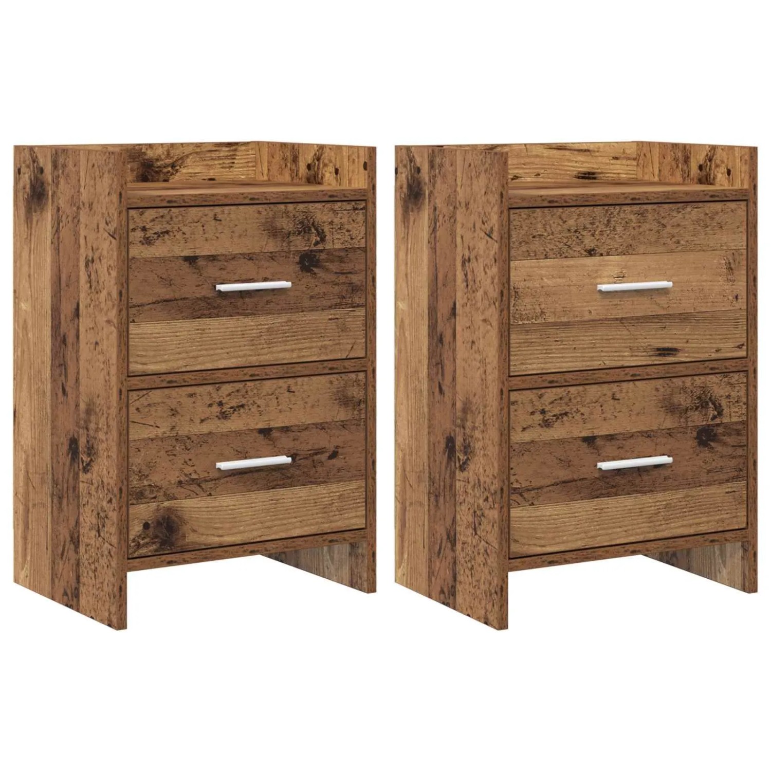 vidaXL Nachttische 2 Stk Altholz 40 x 30 x 60 cm Holzwerkstoff 8010976