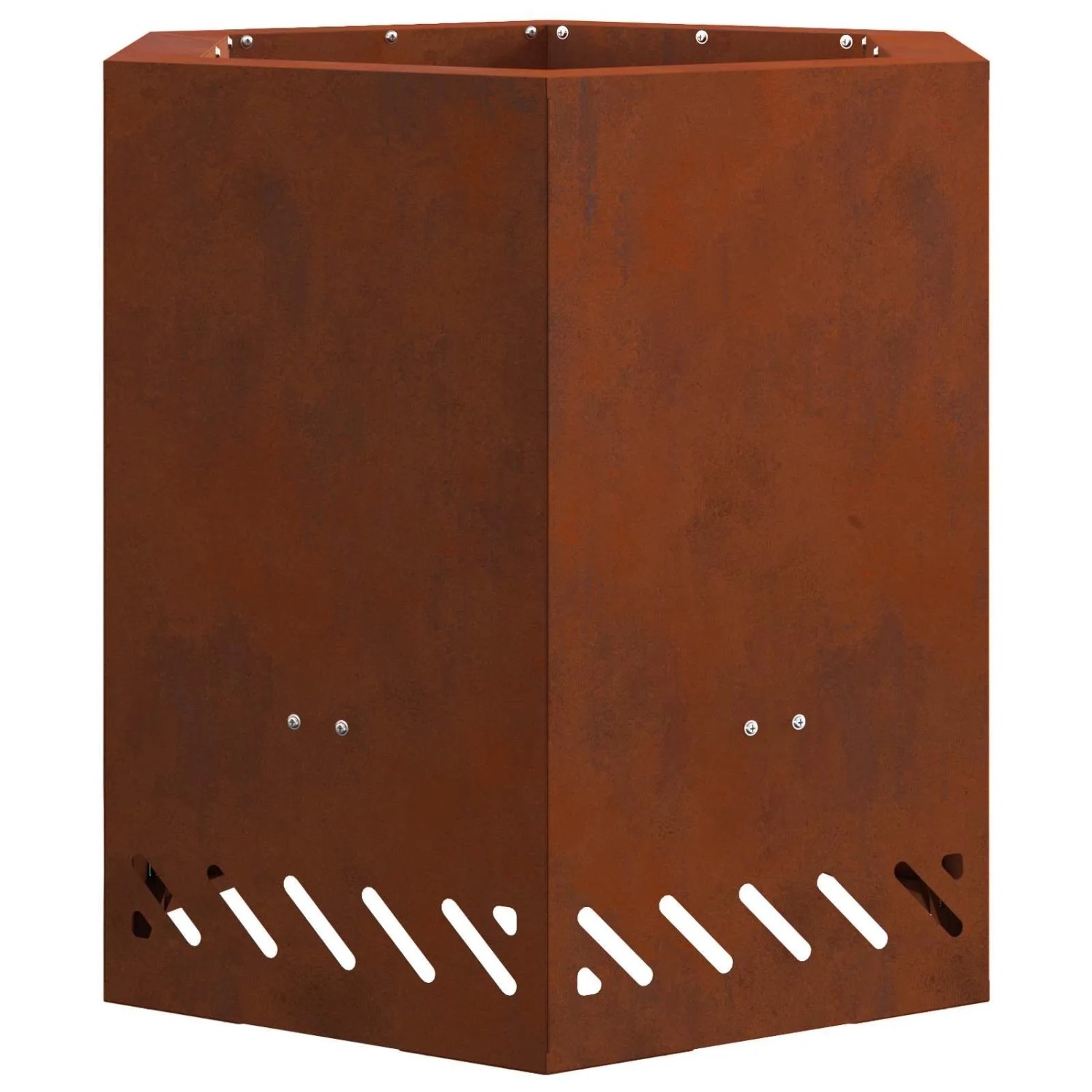 vidaXL Rauchfreier Feuerkorb Braun 48 x 48 x 51 cm Wetterfeststahl 858983