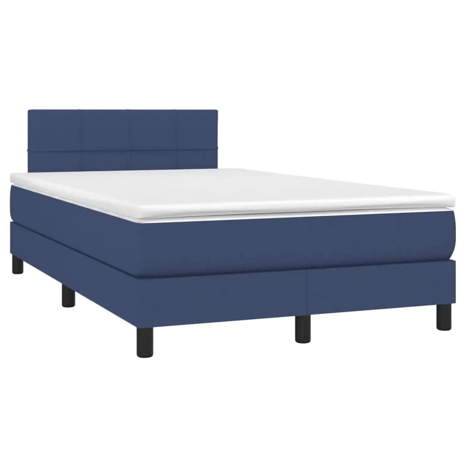 vidaXL Boxspringbett mit Matratze & LED Blau 120x190 cm Stoff 3270045