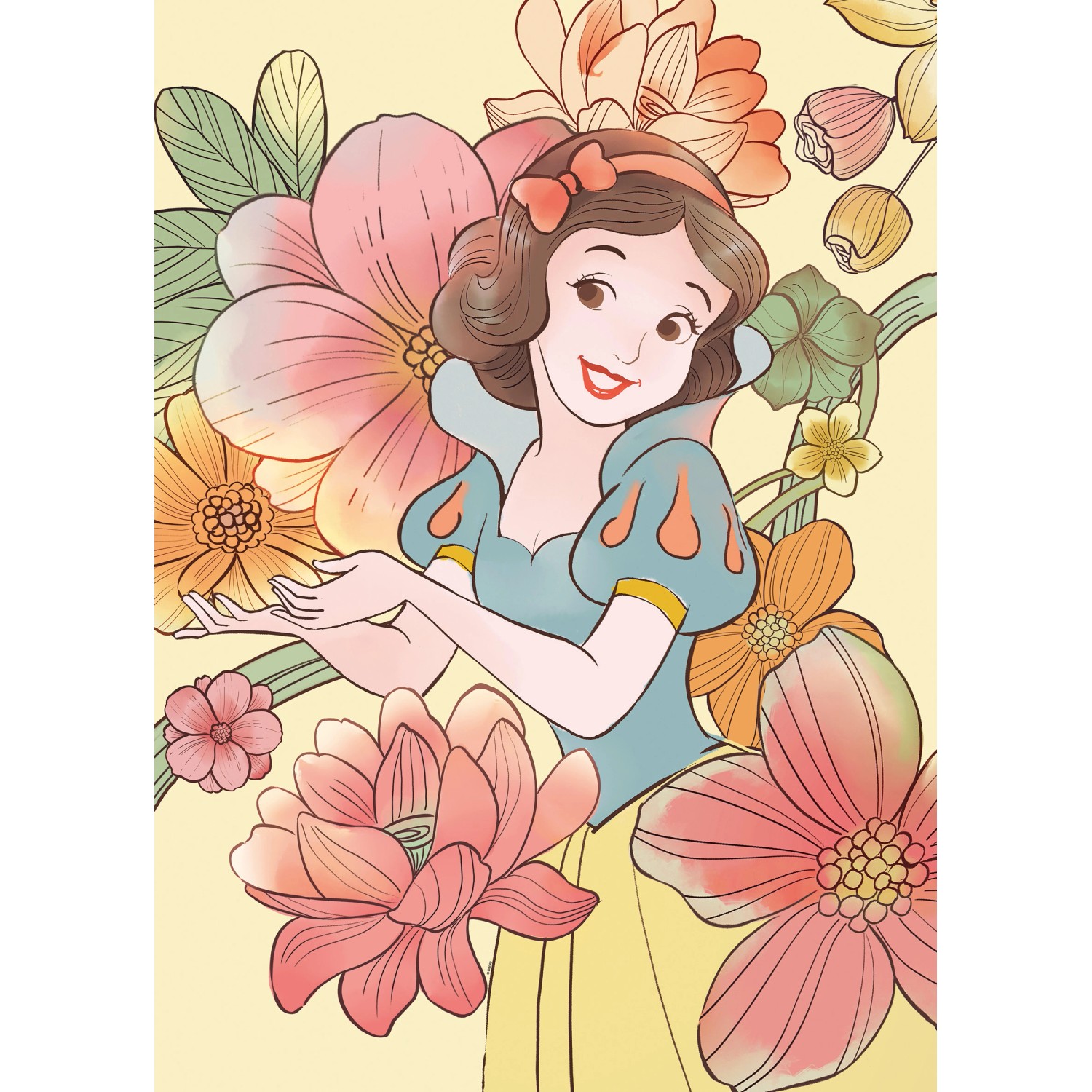 Komar Wandbild Snow White Flowers 50 x 70 cm