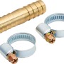 Reparaturröhrchen (1/2 Zoll) aus Messing mit zwei Schlauchschellen für Schlauchreparatur.