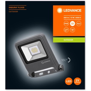 Ledvance LED-Außenstrahler Endura Flood, 10W, dunkelgrau. Flutlicht für den Außenbereich.