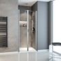 Schulte ExpressPlus Pendeltür Sunny, 180x75cm, Alu Natur, für Nische. Duschtür mit Aluprofilen und Sicherheitsglas.