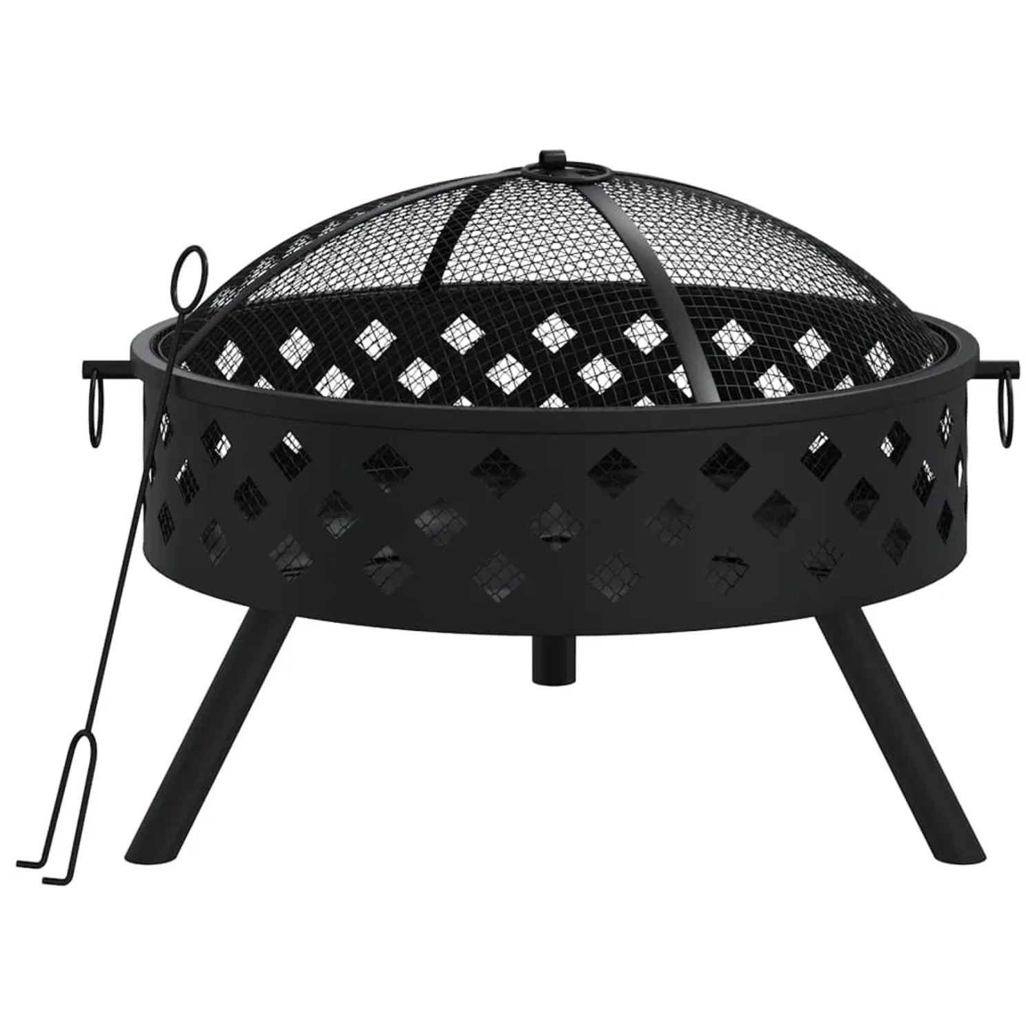 vidaXL Feuerschale Garten XXL 58 cm Stahl mit Schürhaken kaufen bei OBI