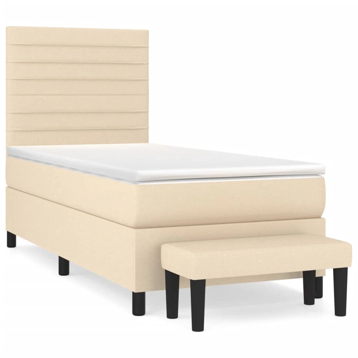 vidaXL Boxspringbett mit Matratze Creme 90x200 cm Stoff1392950 günstig online kaufen