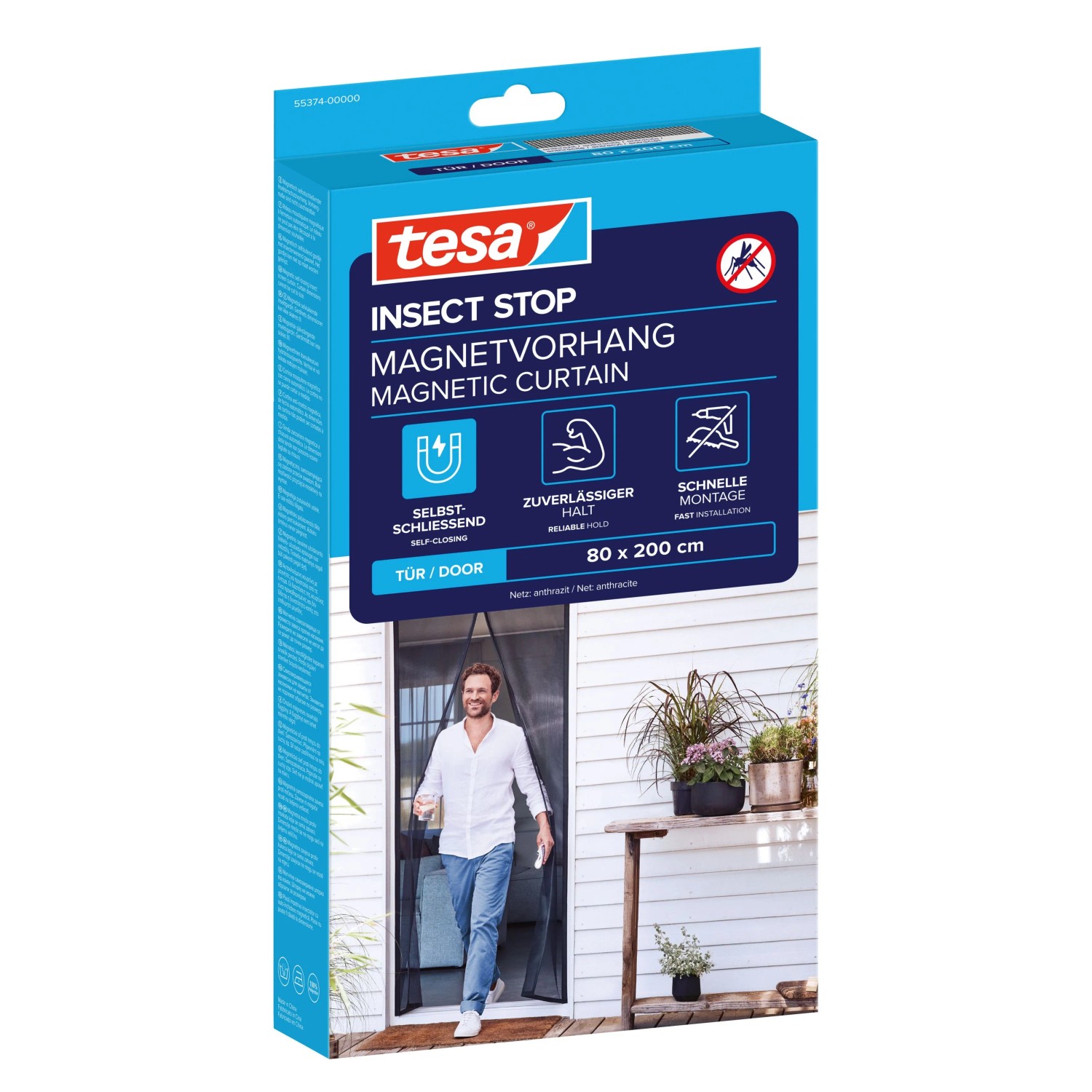 tesa® Insect Stop  Magnetvorhang Tür anthrazit